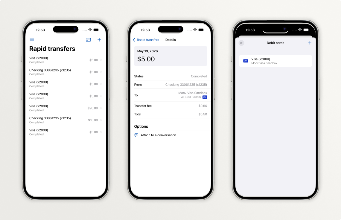 Preview of upcoming screen designs for Banno Mobile 3.35 on iOS.