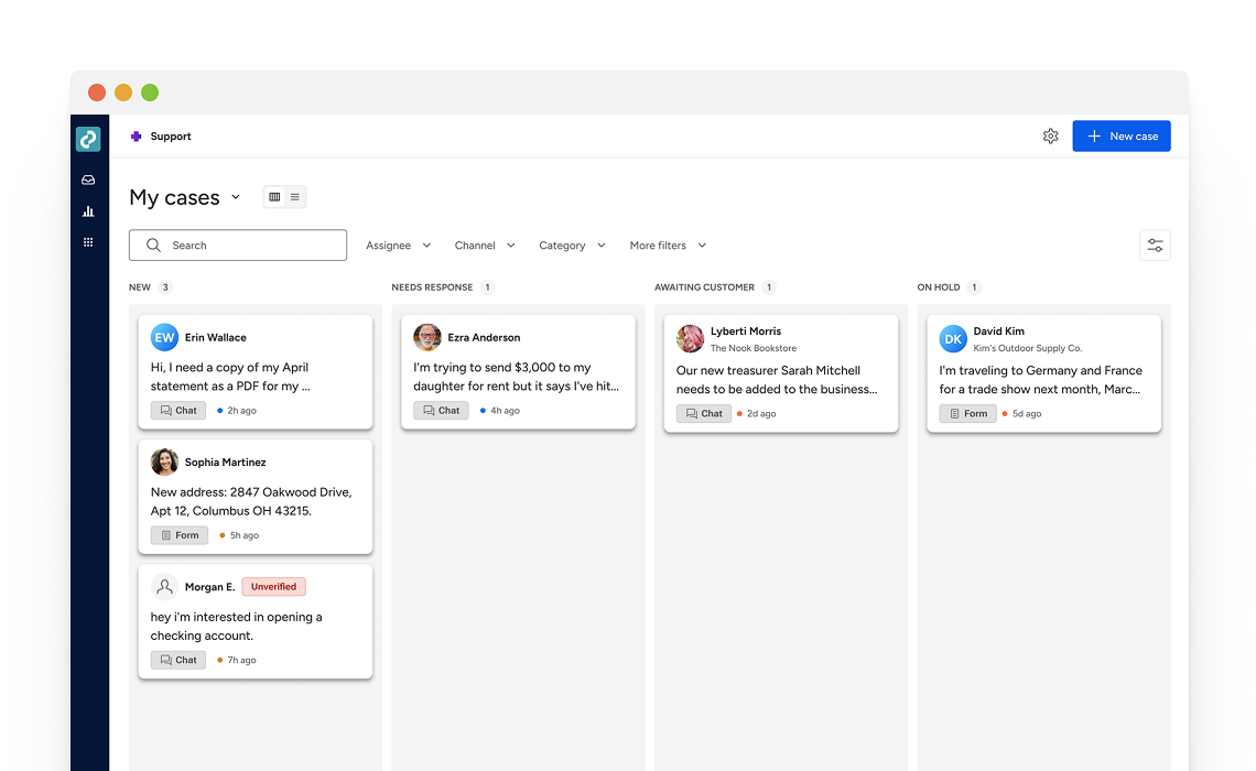 Preview of design for upcoming changes to the Conversations case list.
