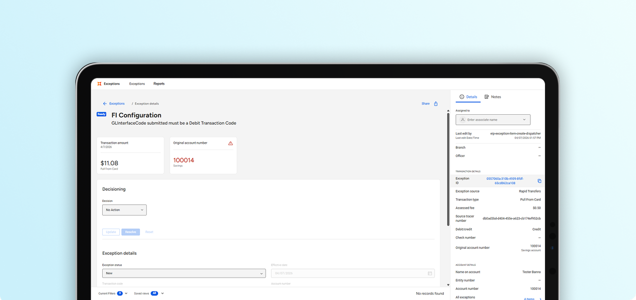 Exception Manager for Rapid Transfers slated to ship next month